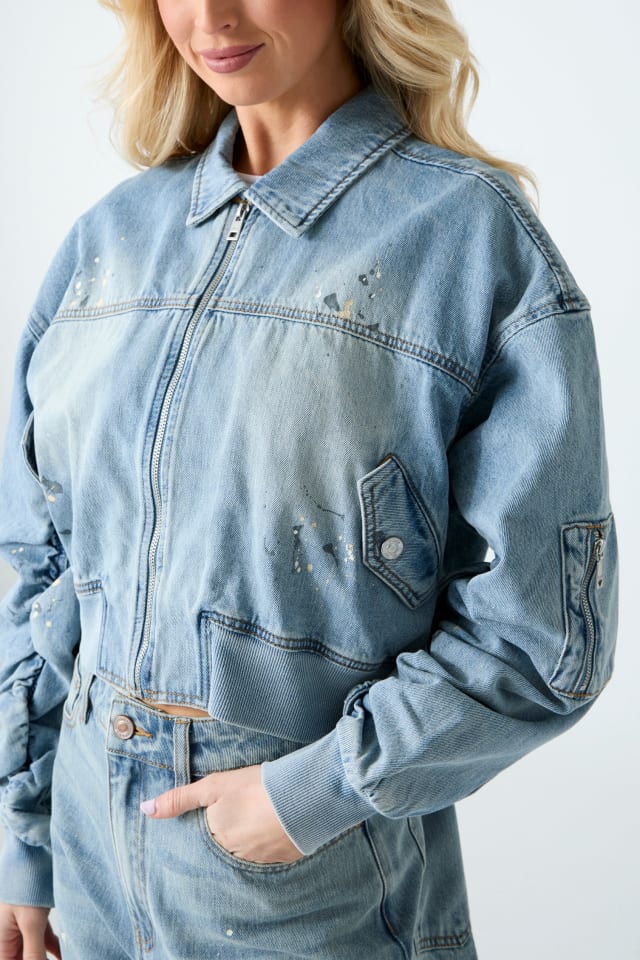 GUESS® Denim bomber jacket Women