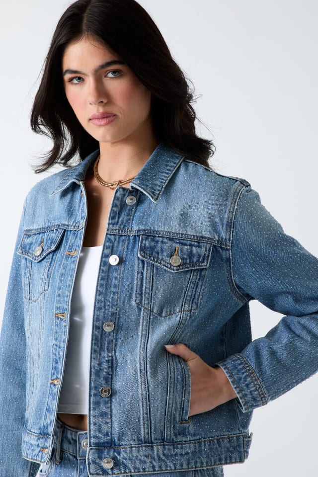 GUESS® Rhinestone Denim Jacket Women