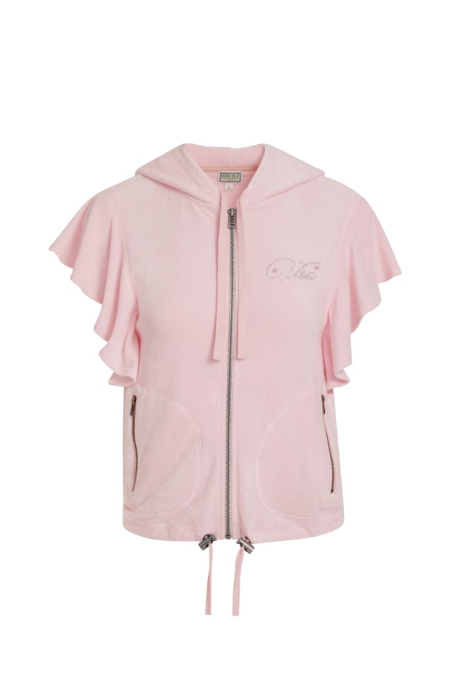 Ruffled hooded vest