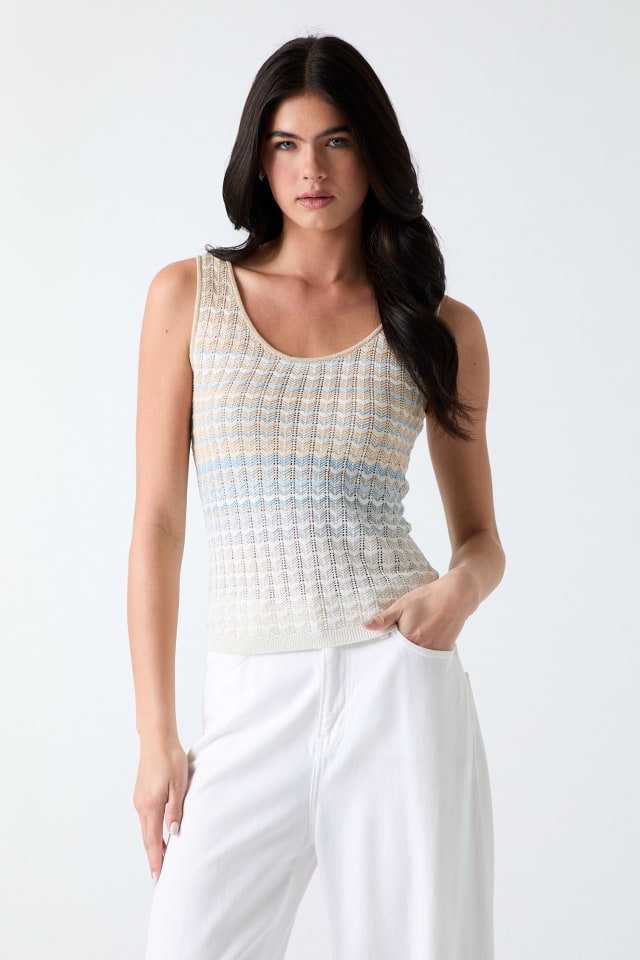 euw ○ wave design knit tank-top / ivory Tank-Top