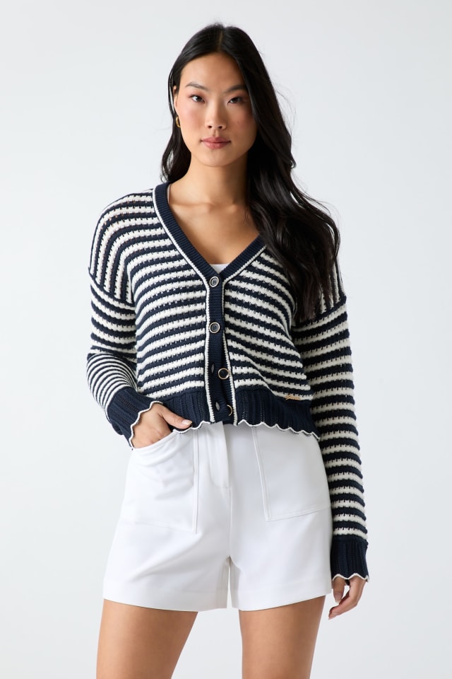 Striped sweater cardigan
