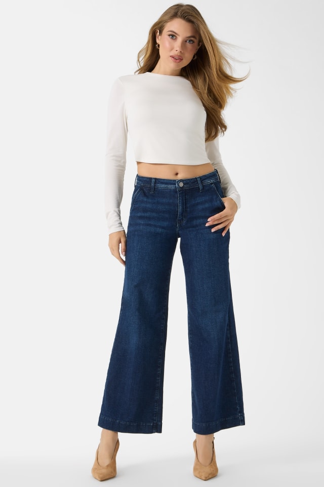 GUESS® Eco Zoya Cropped Wide-Leg Jeans Women