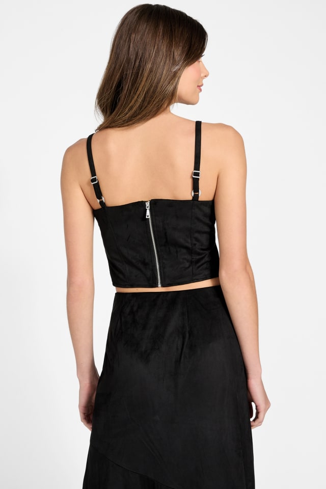 GUESS® Eco Nunzia Faux-Suede Corset Top Women