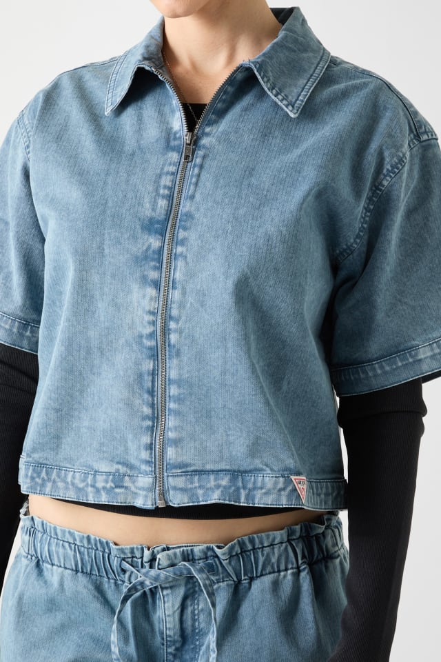 GUESS® GUESS Originals Zipped Denim Shirt Women