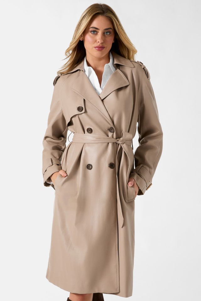 GUESS® Faux leather trench coat Women