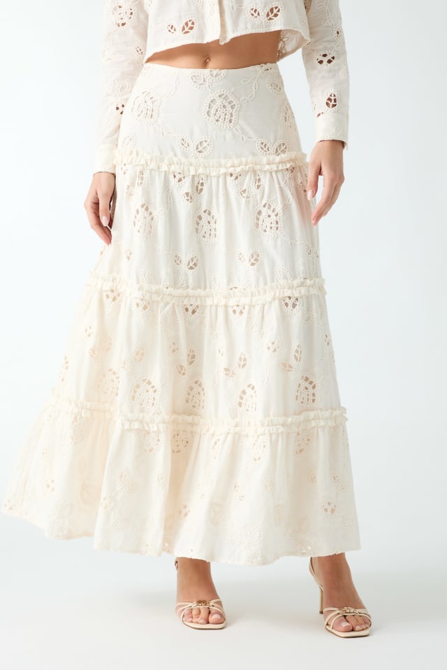 Eyelets maxi skirt