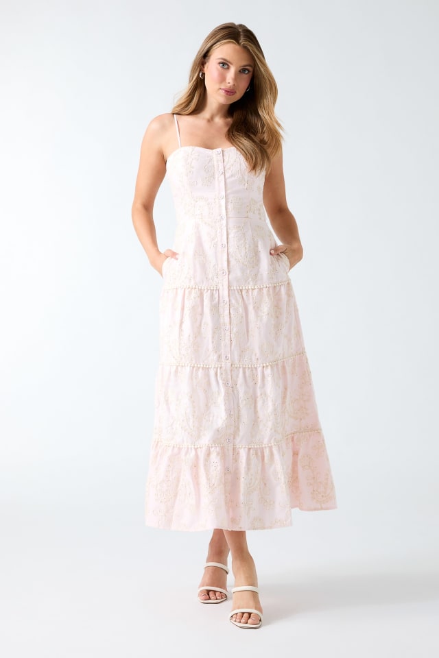 GUESS Embroidered midi dress