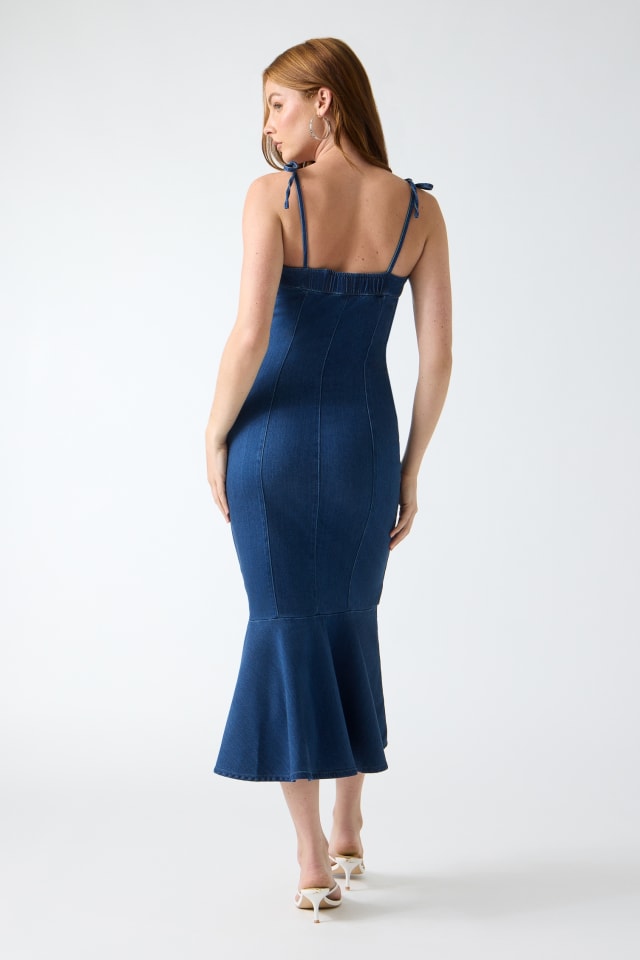 designer tank dress NATION LTD Dani in Jet Black Size:17½   34/35 The ASOS DESIGN ribbed SATIN Boho Beauty Midi Dress