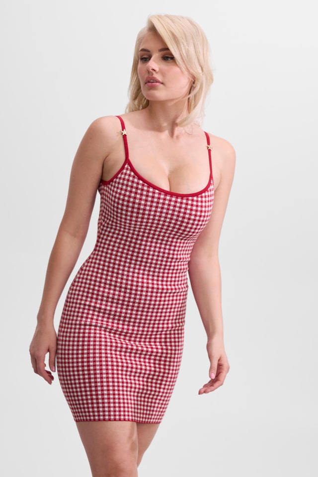 red and white bodycon dress GUESS® Printed mini Women Size:NUM0 x-styleCode:23SU5043 V Neck 2 Pieces Pair it with delicate