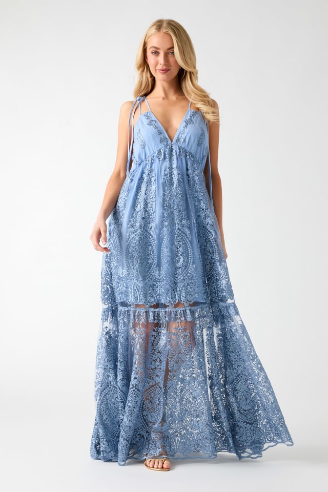 Embroidered maxi dress