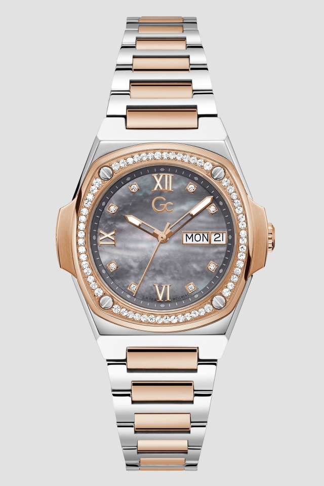 Gc Two-Tone and Mother-of-Pearl Analog Watch