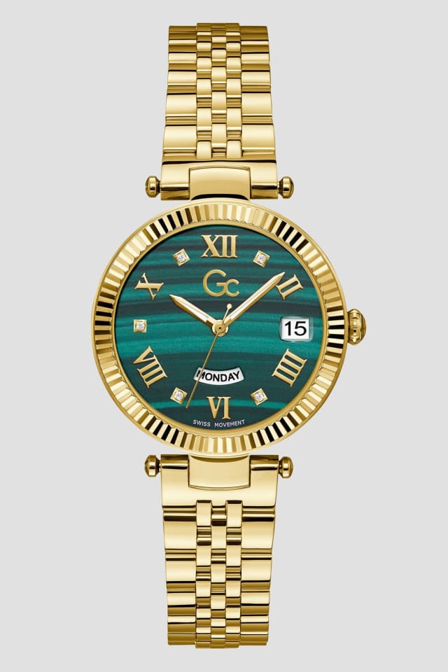 Montre analogique Gc dor&eacute; et vert