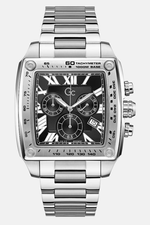 GUESS® Silver-Tone Square Multifunction Watch
