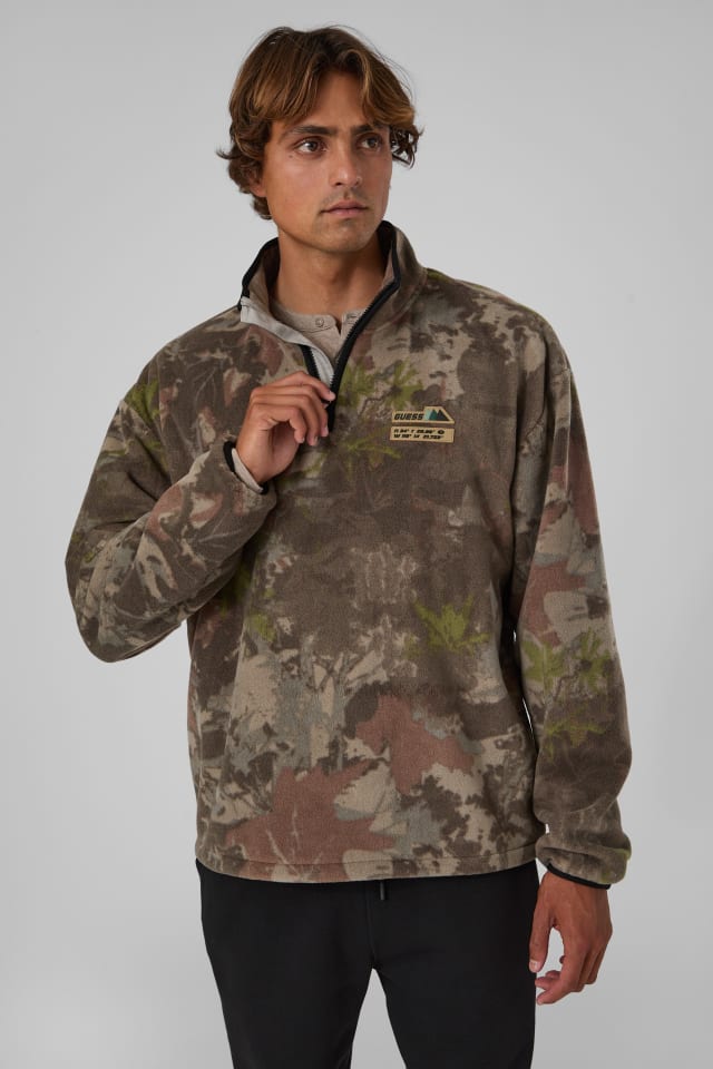 GUESS® Printed half-zip sweatshirt Men