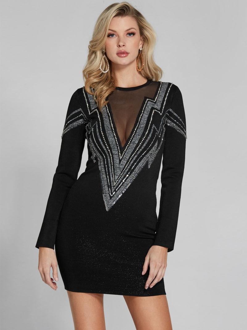 Metallic Jewel Bandage Dress GUESS Canada