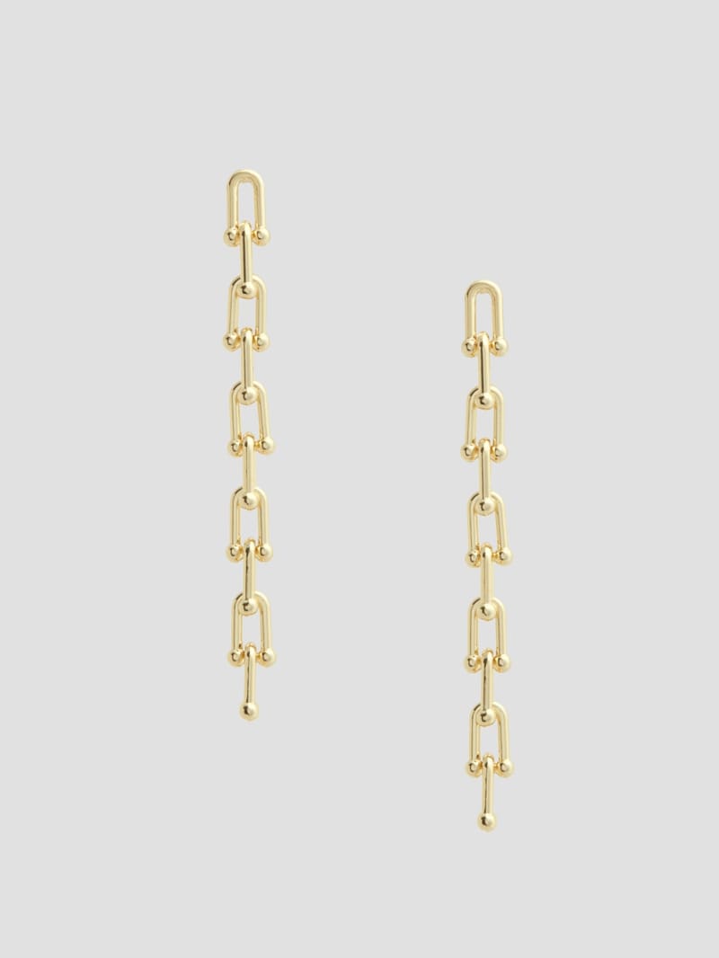 14K Gold-Plated Linear Chain Earrings