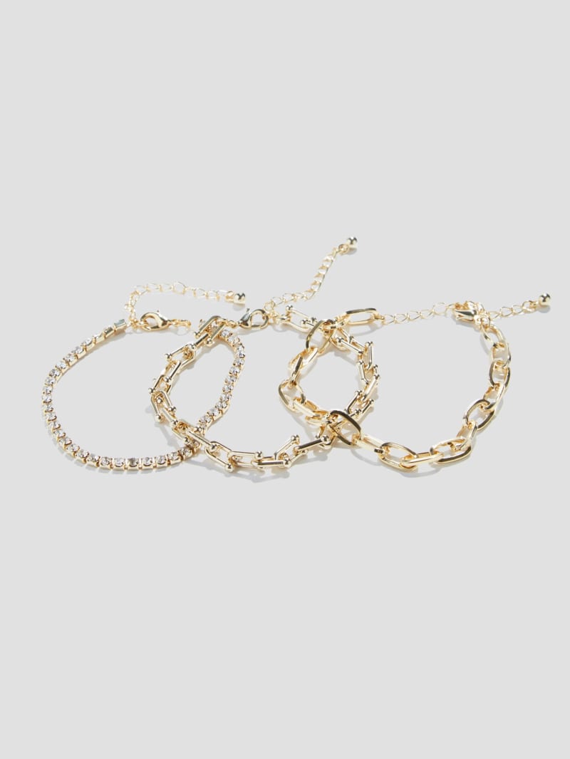 14K Gold-Plated Chain Bracelet Set