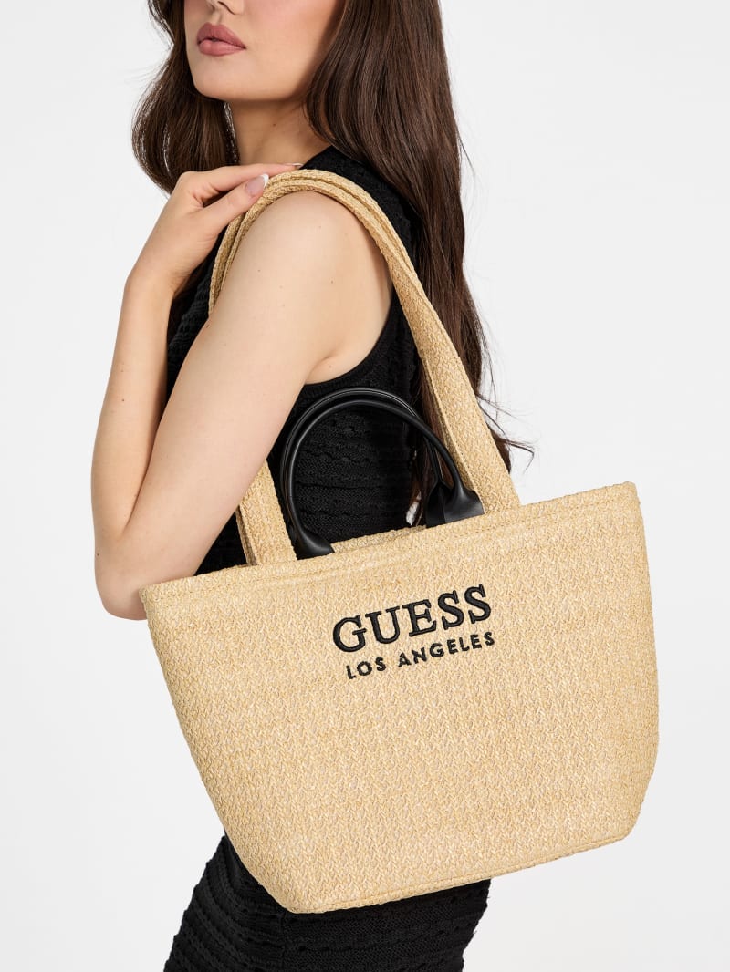 ショルダーバッグ・ポシェット Guess SILVANA herringbone raffia mini tote bag HO1A3A71 Silvana Raffia Mini Tote | GUESS