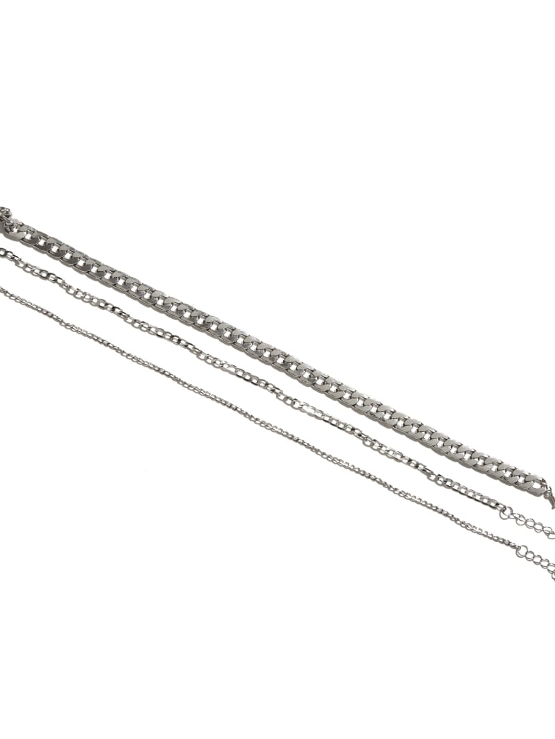 Silver-Link Chain Link Choker Set