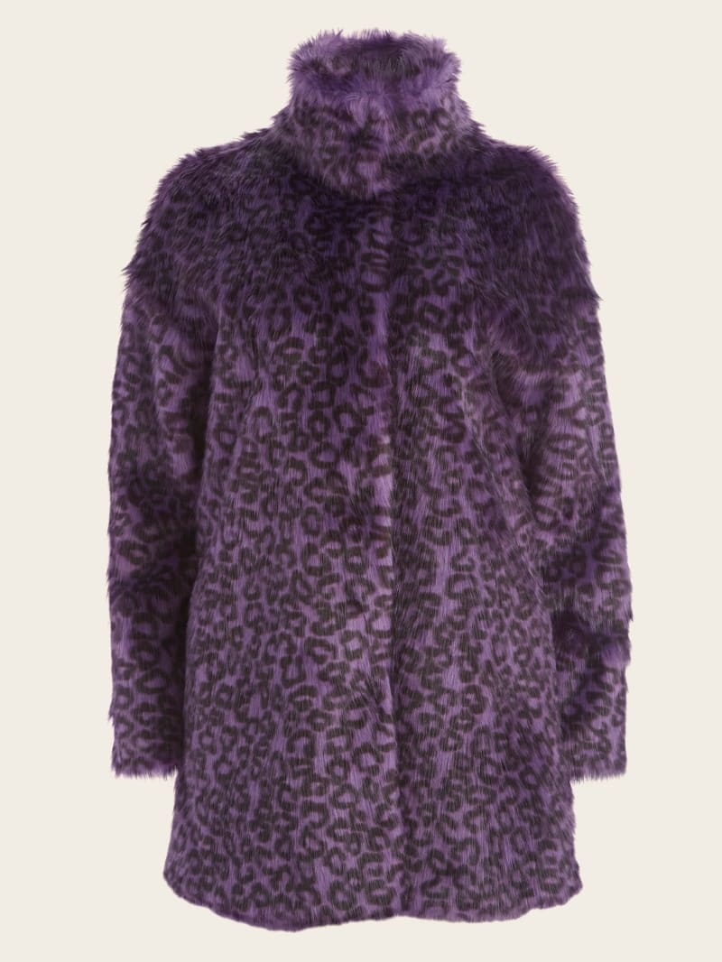 Larissa grey faux shop fur hooded coat