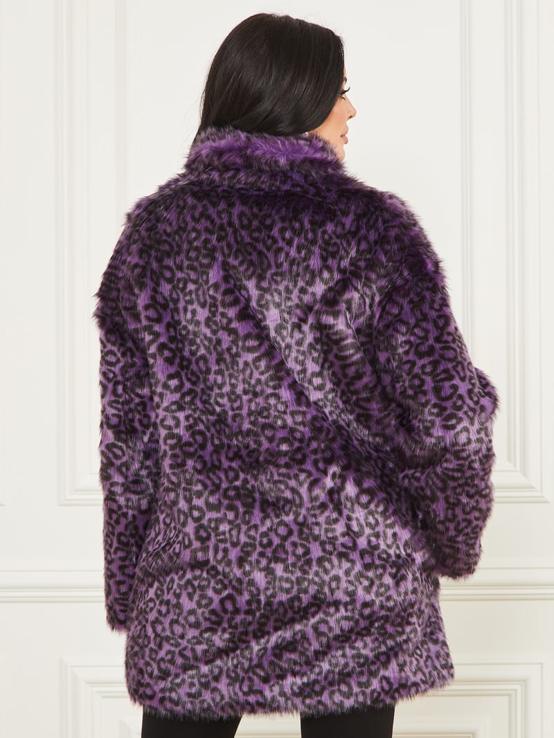 Larissa grey faux shop fur hooded coat