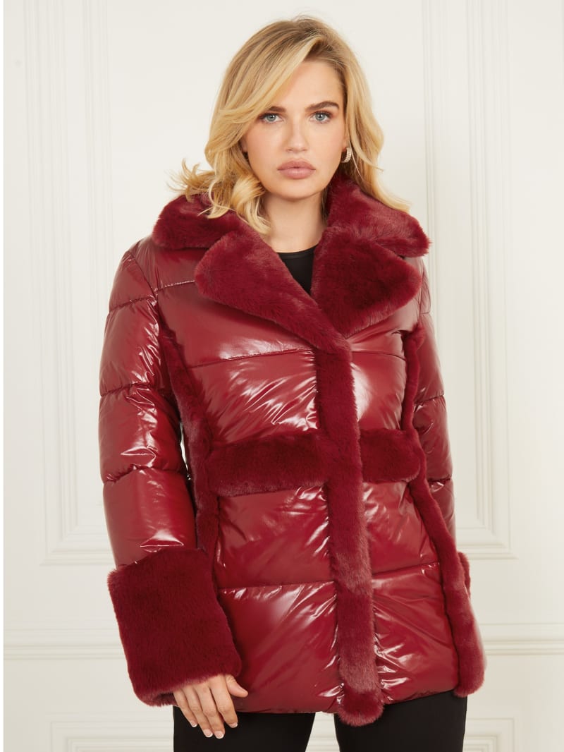 Red guess puffer coat outlet