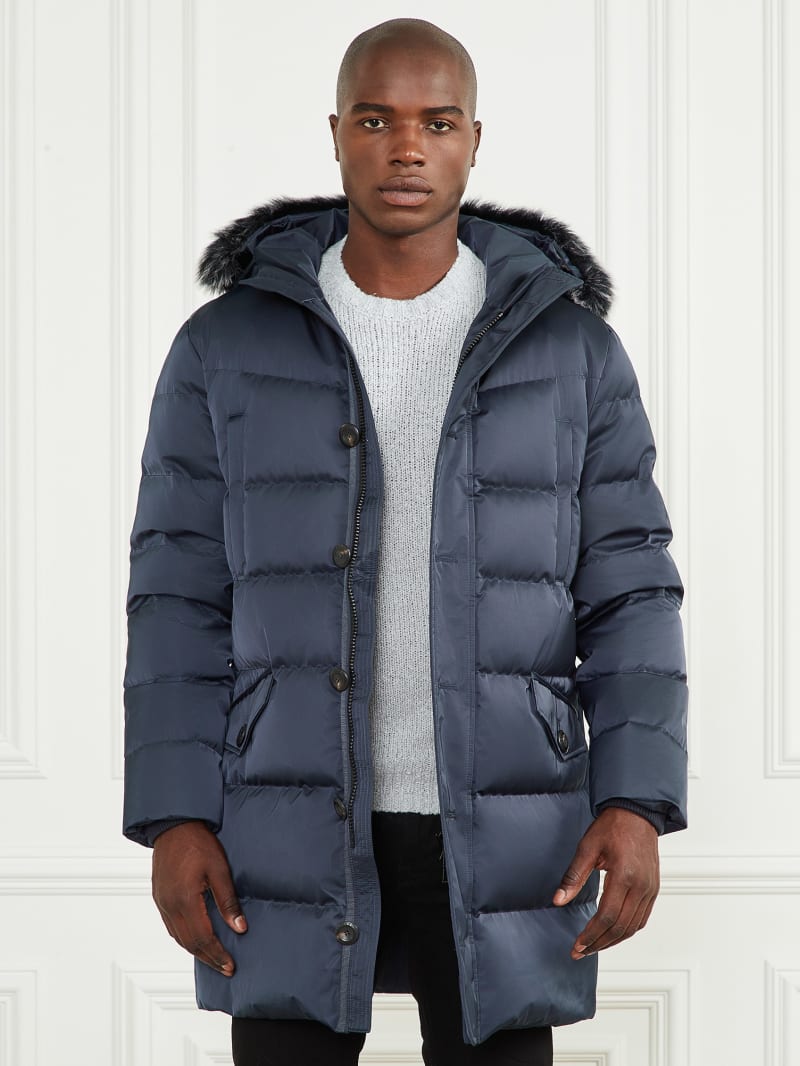 Long Twill Hooded Jacket | GUESS