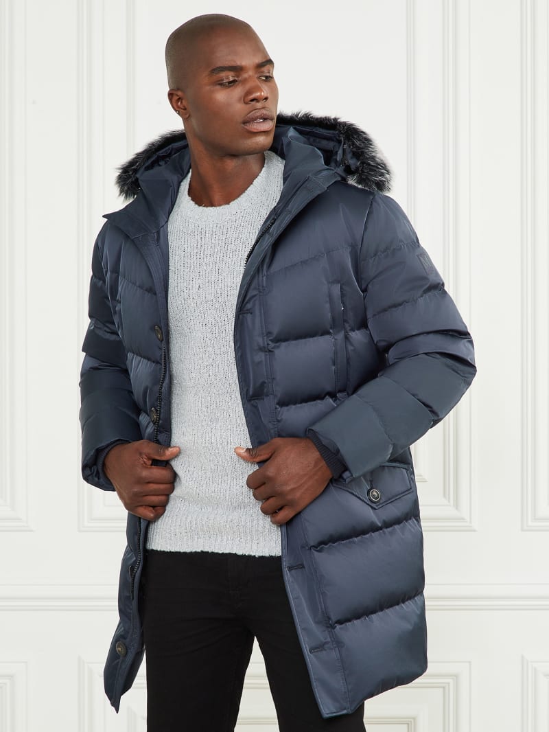 Long Twill Hooded Jacket | GUESS