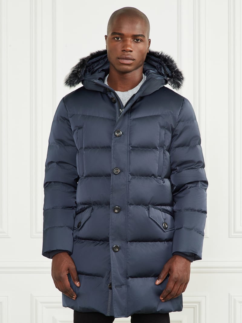 Guess twill asymmetrical fit and flare coat deals