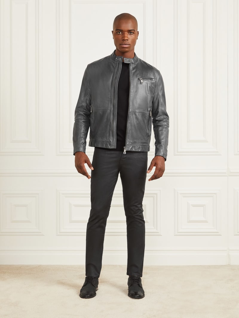 Guess leather biker jacket store
