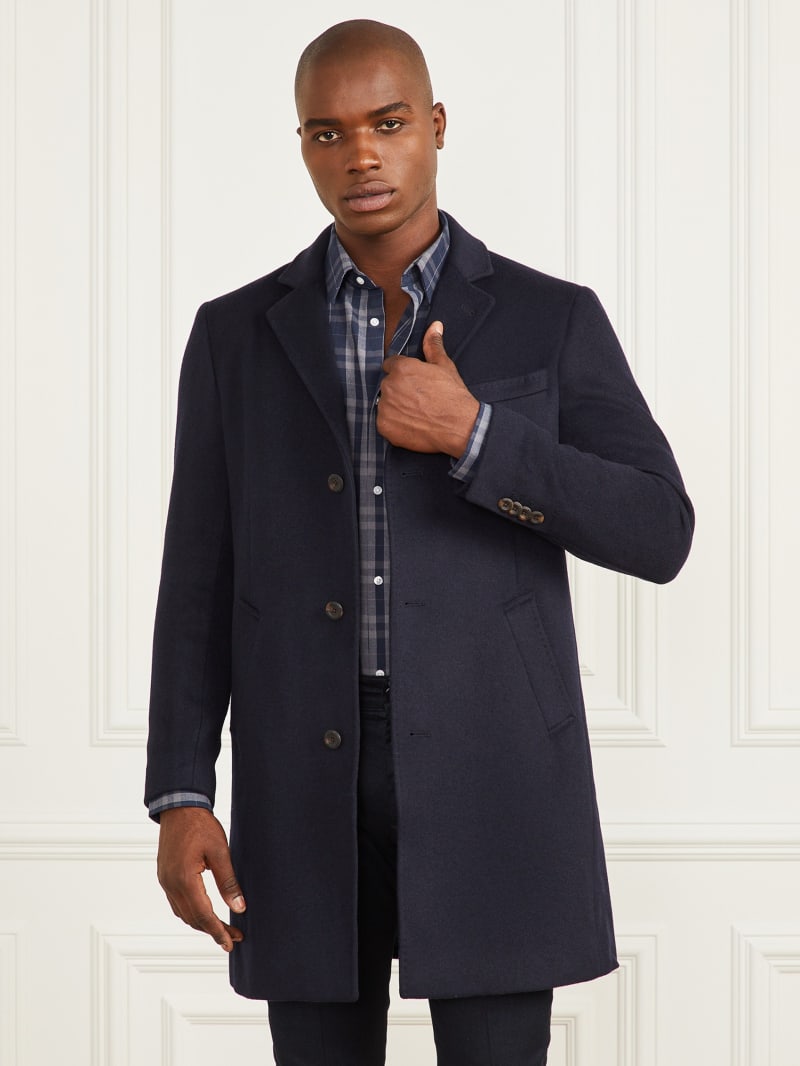Blue wool coat mens outlet