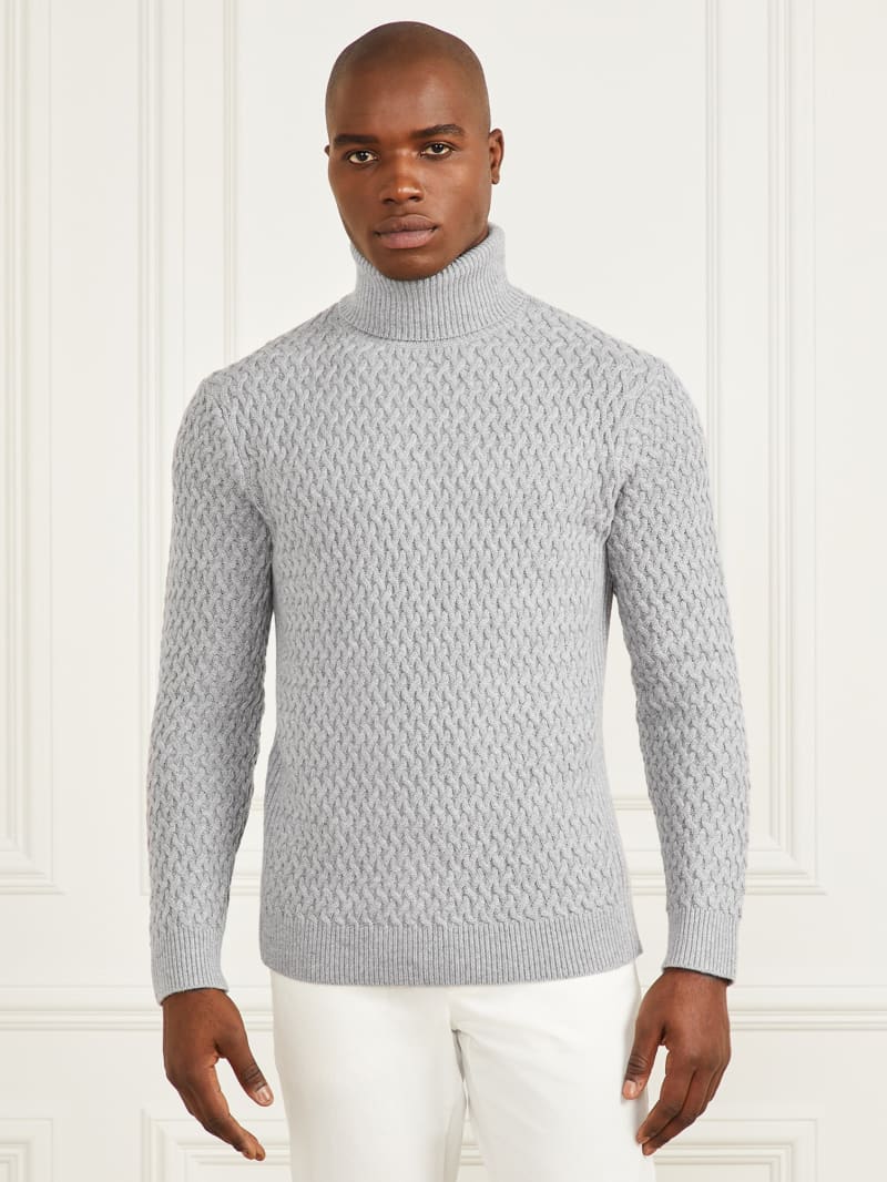 Eco Basket Stitch Turtleneck Sweater GUESS