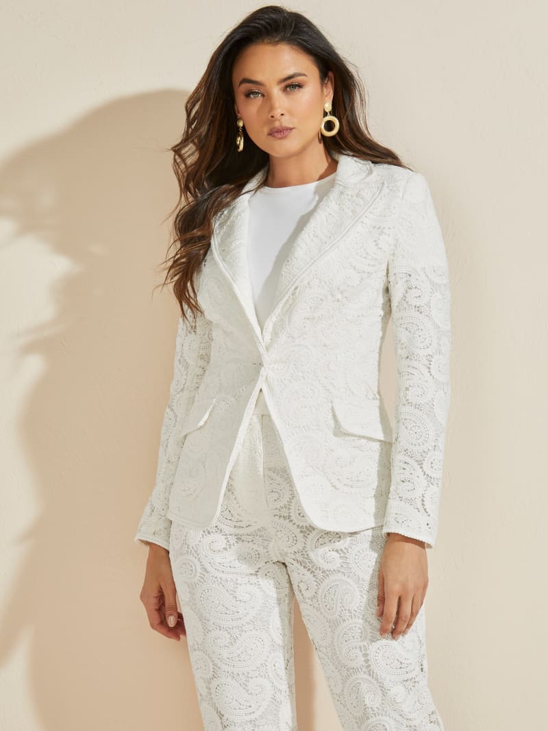 White lace blazer sale