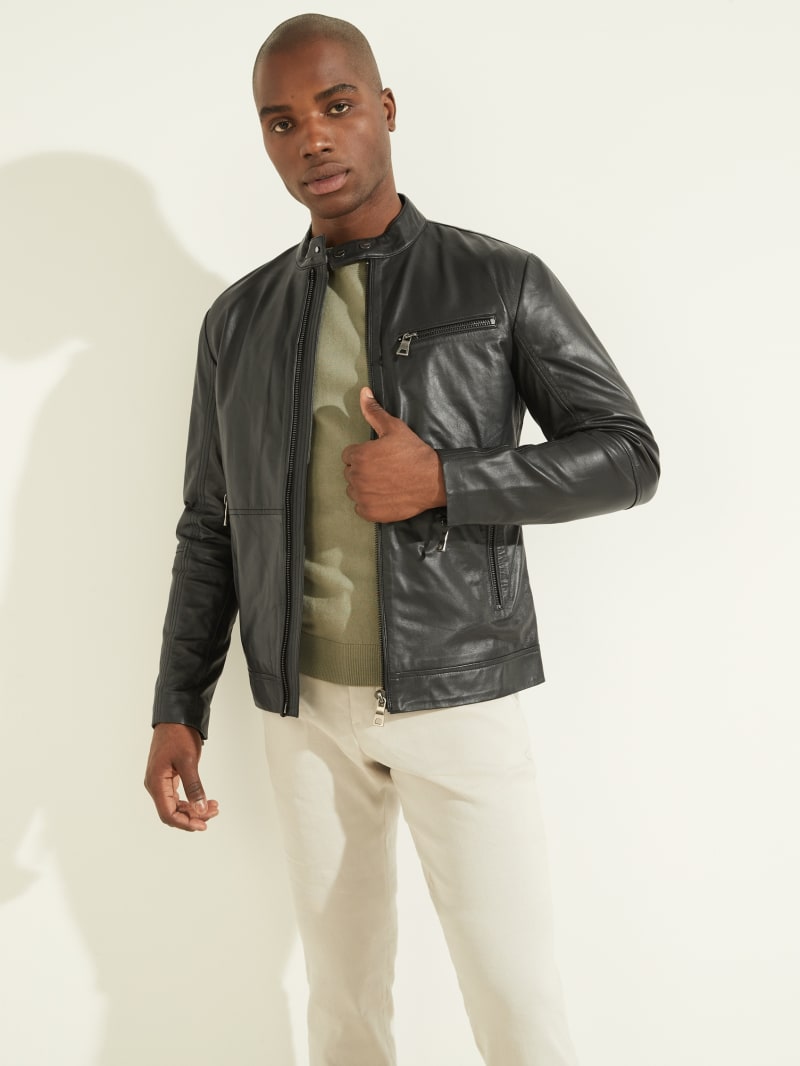 Guess real leather clearance jacket