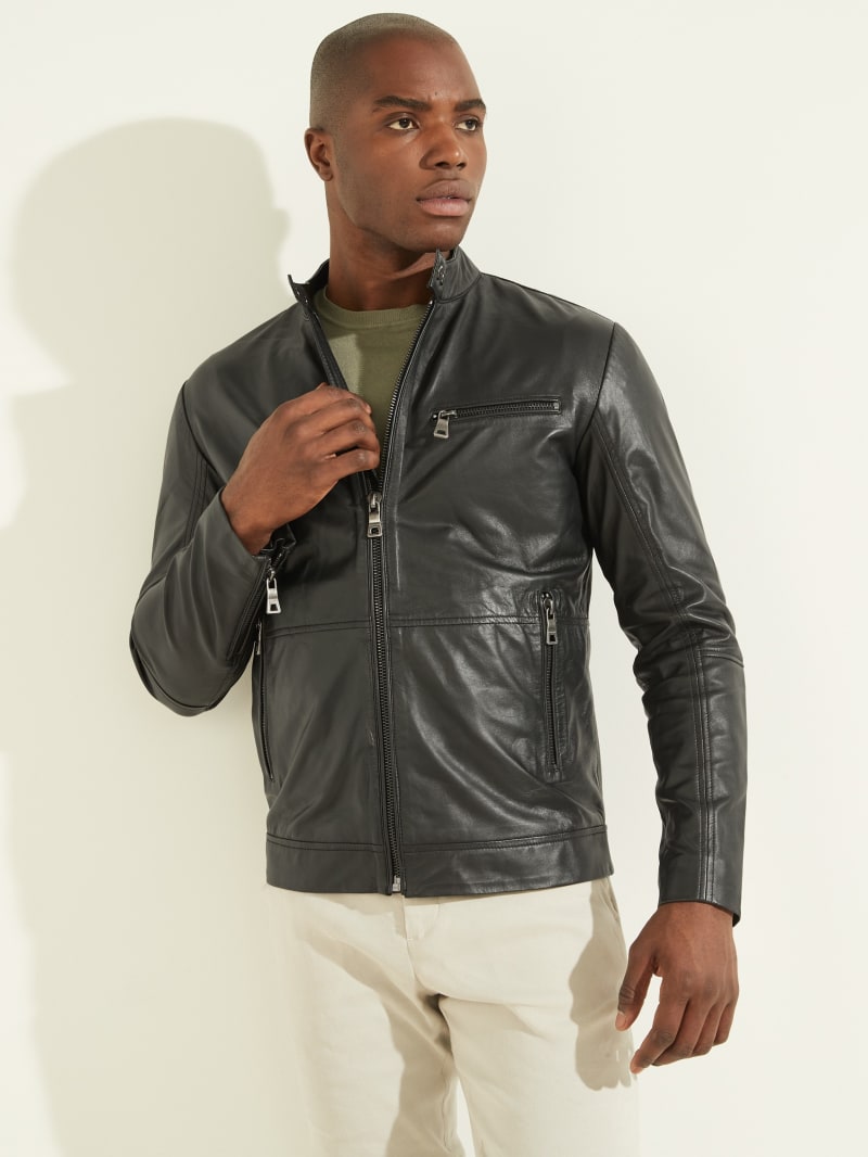 Guess men's cheap leather coat