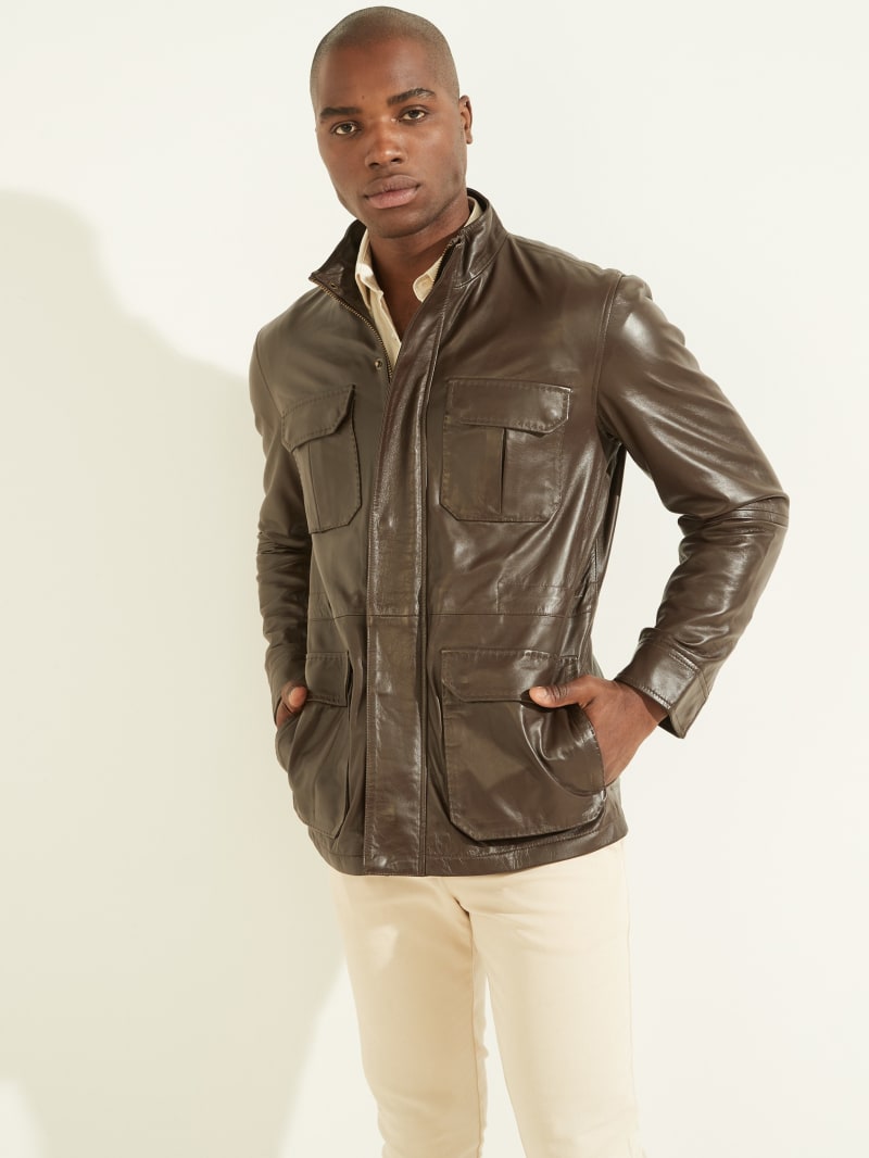【最終価格】FIELD JACKET 38 OUTDOOR PRODUCTS MARCIANO by GUESS® Leather Field Jacket