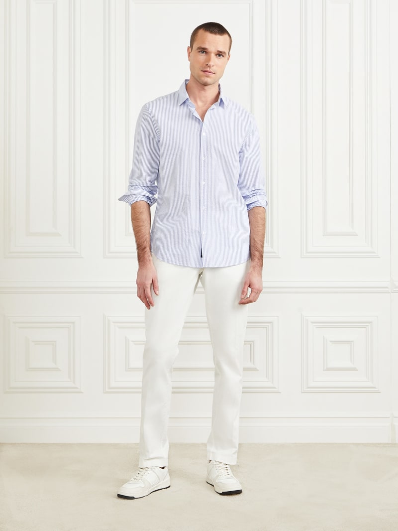 Seersucker Italian Notched Cuff Shirt