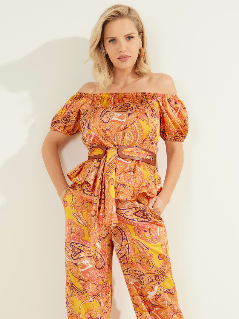 Orange off 2025 the shoulder top