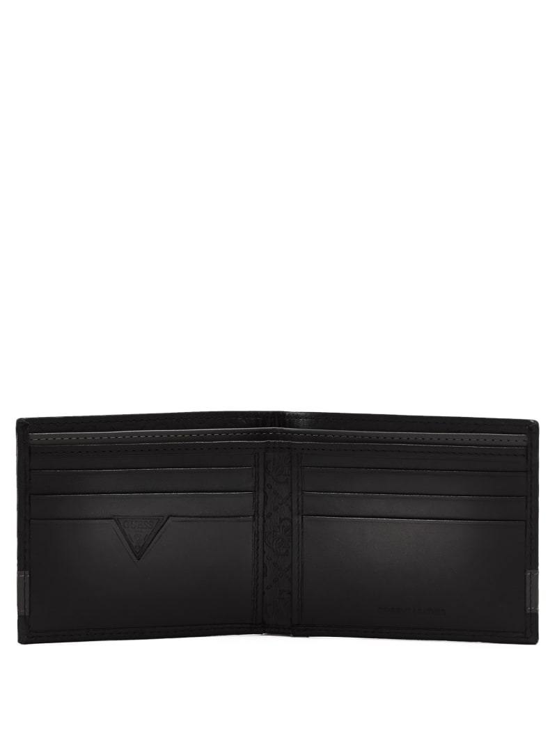  GUESS Men's Leather Trifold Wallet, Black Chavez, One