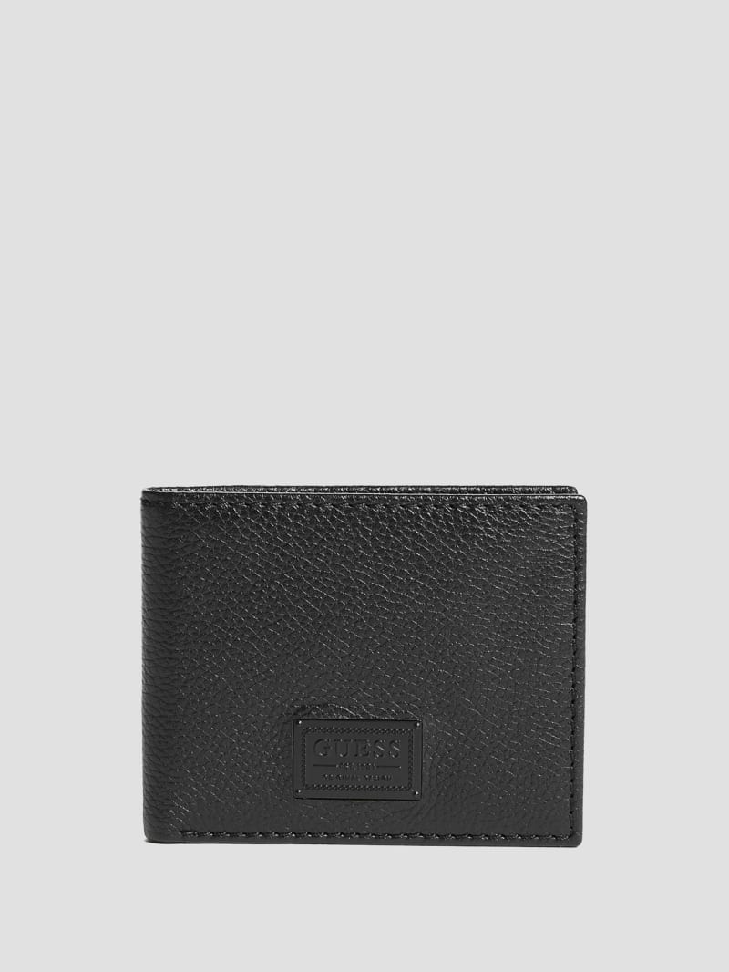 GUESS Logo Leather Multi Pocket Wallet For Men - Black