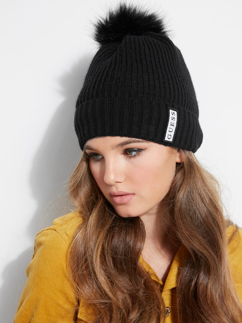 FauxFur Pom Knit Beanie GUESS Canada