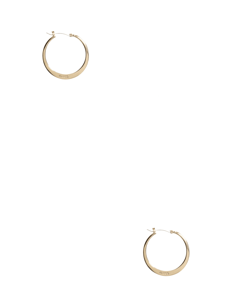Gold-Tone Flat Logo Hoop Earrings