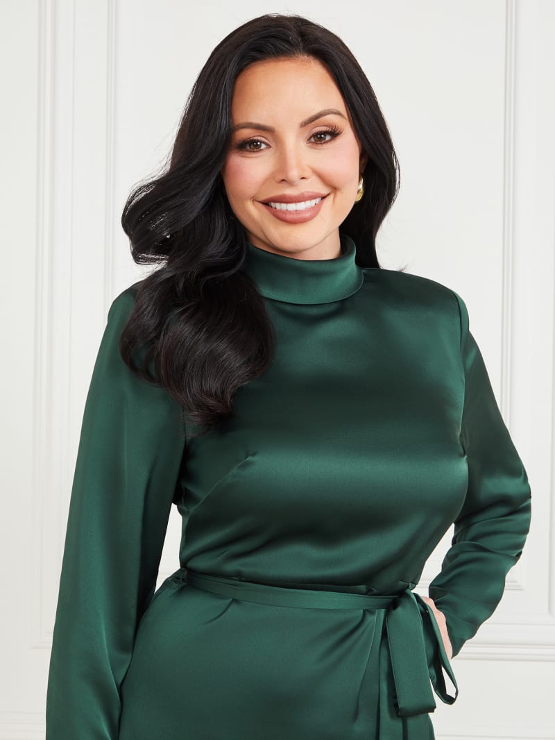 Satin clearance turtleneck dress