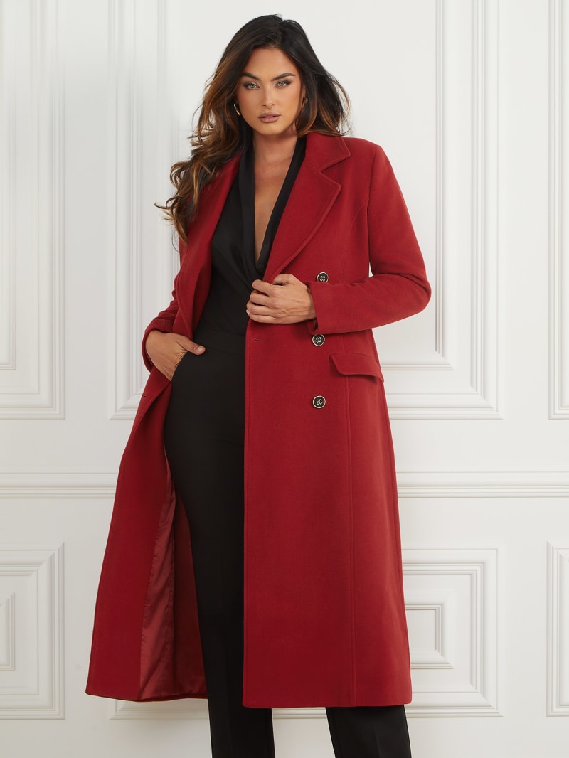 Shop Olivia Pure Wool Coat in Red