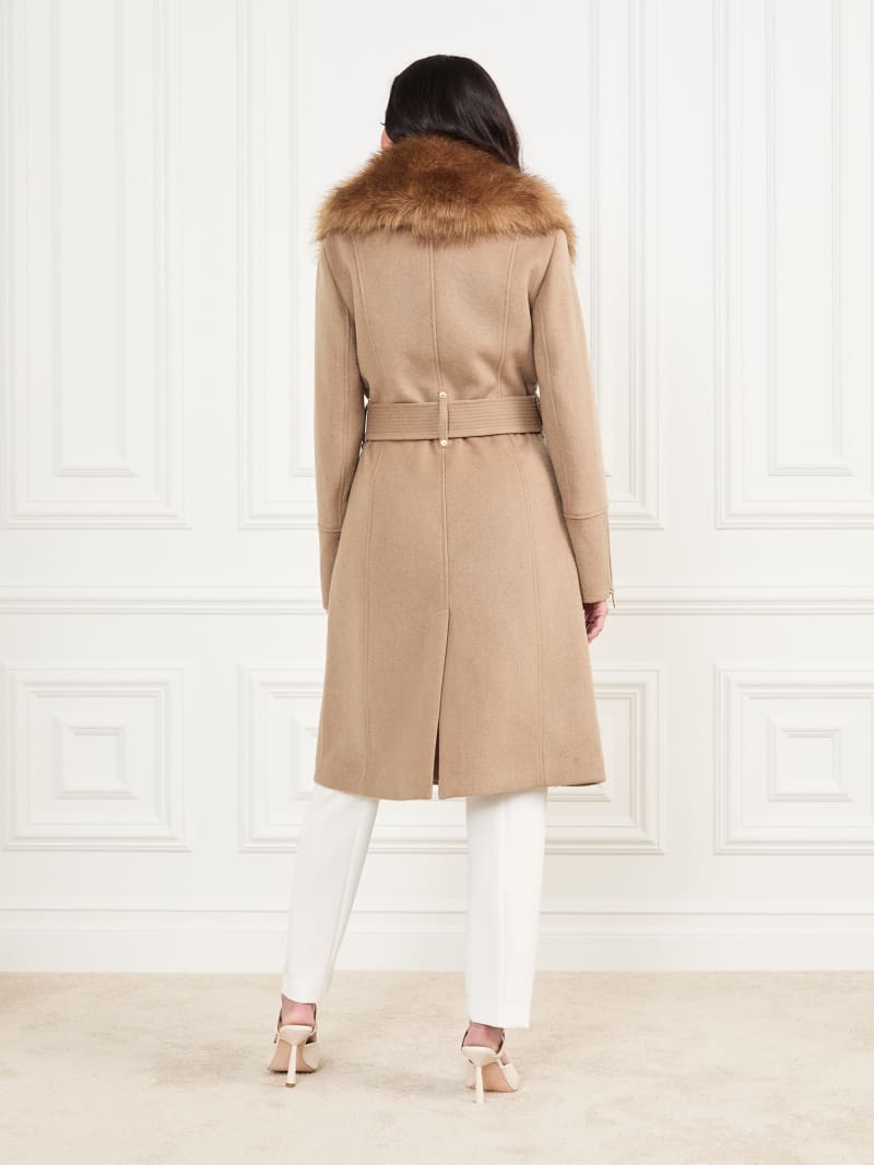 Guess textured asymmetric zip wool blend coat cheap