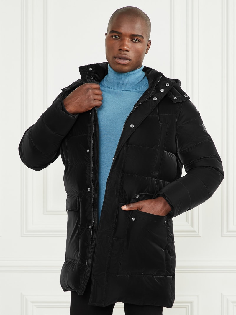 Long Down Hooded Jacket | GUESS