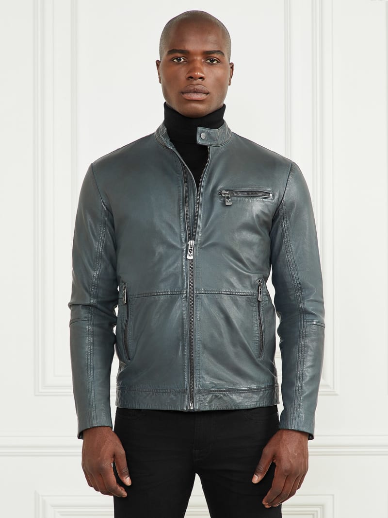 Hugo boss lefox leather jacket discount