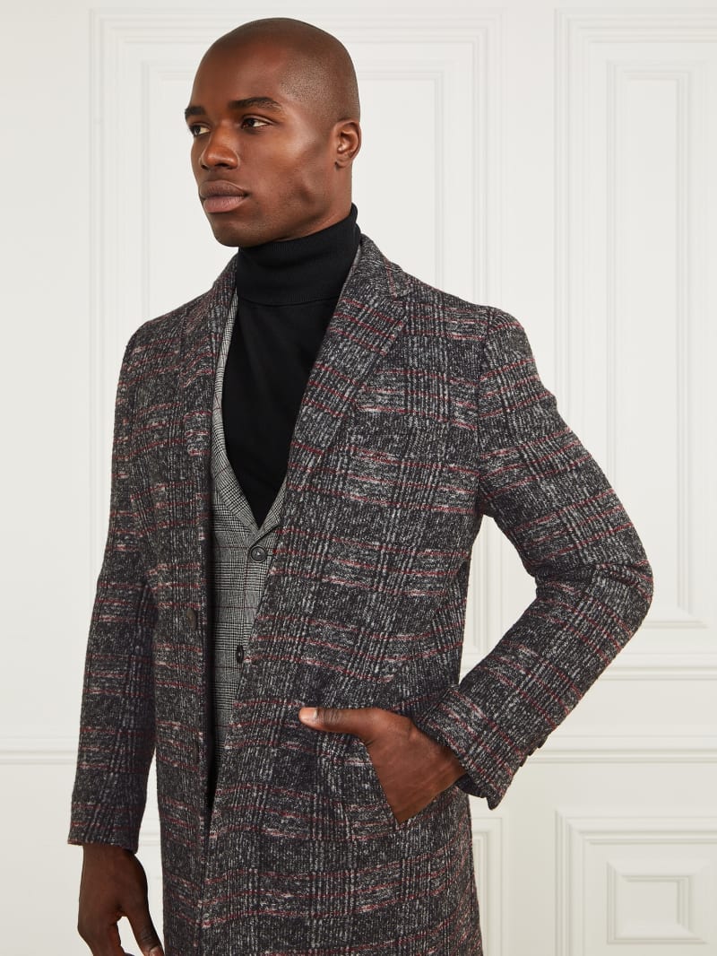 Single Breasted Wool Blend Coat GUESS Canada