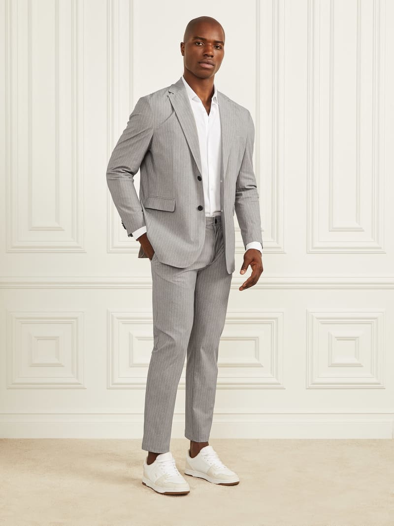 ★即納★MARCIANO GUESS ストレッチ パンツ スラックス 織柄 紺 特価】【WEB限定価格】洗える ストレッチスーツ 紺織柄無地
