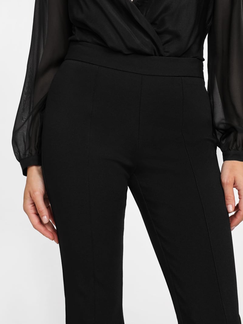 LYANER Women's Casual High Waist Ruffle Flare Pants Wide Leg